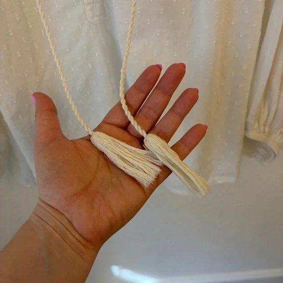 Emerson Fry India Collection Swiss Dot Blouse S Cottage Peasant Boho Coastal - Picture 5 of 11